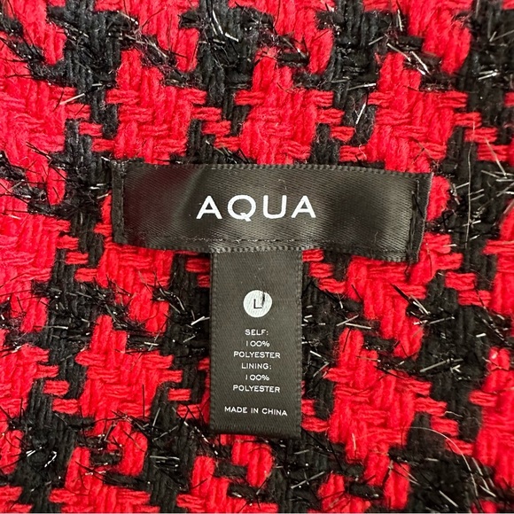 Aqua Cutaway Tweed Blazer Jacket Red/Black L - Picture 7 of 7